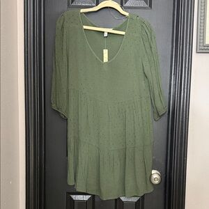 Women's Green V-Neck dress